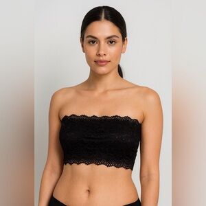 CHUNS Black Lace Bandeau Tube Top Size F